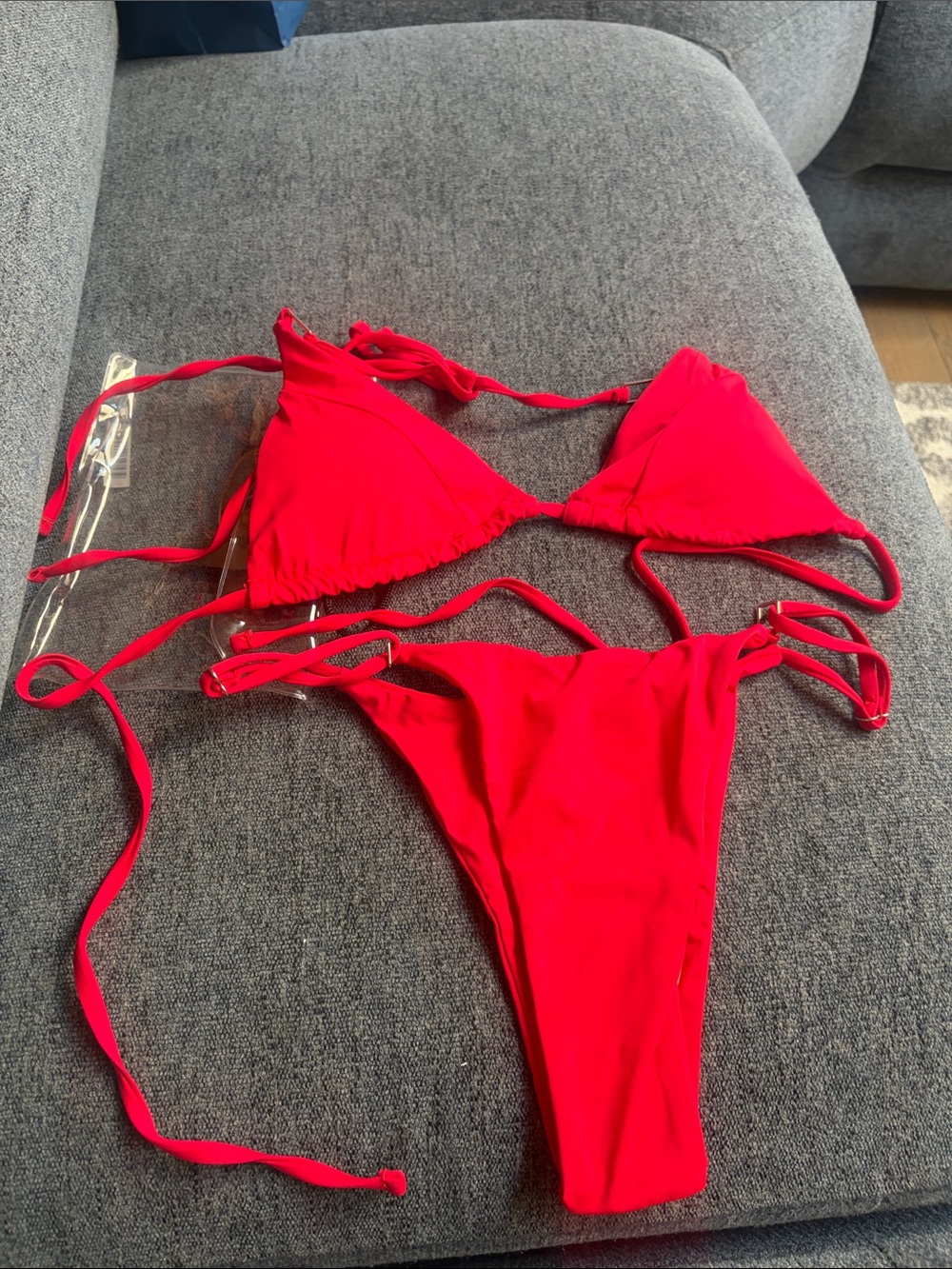 Red Triangle String Bikini Set - Women's Swim from SeaSpice Resort